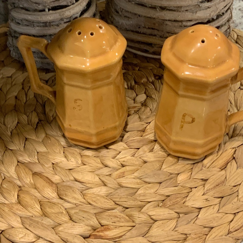 Vintage Orange Salt and Pepper Shakers